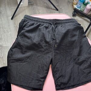 Black Pinstripe Men's Shorts